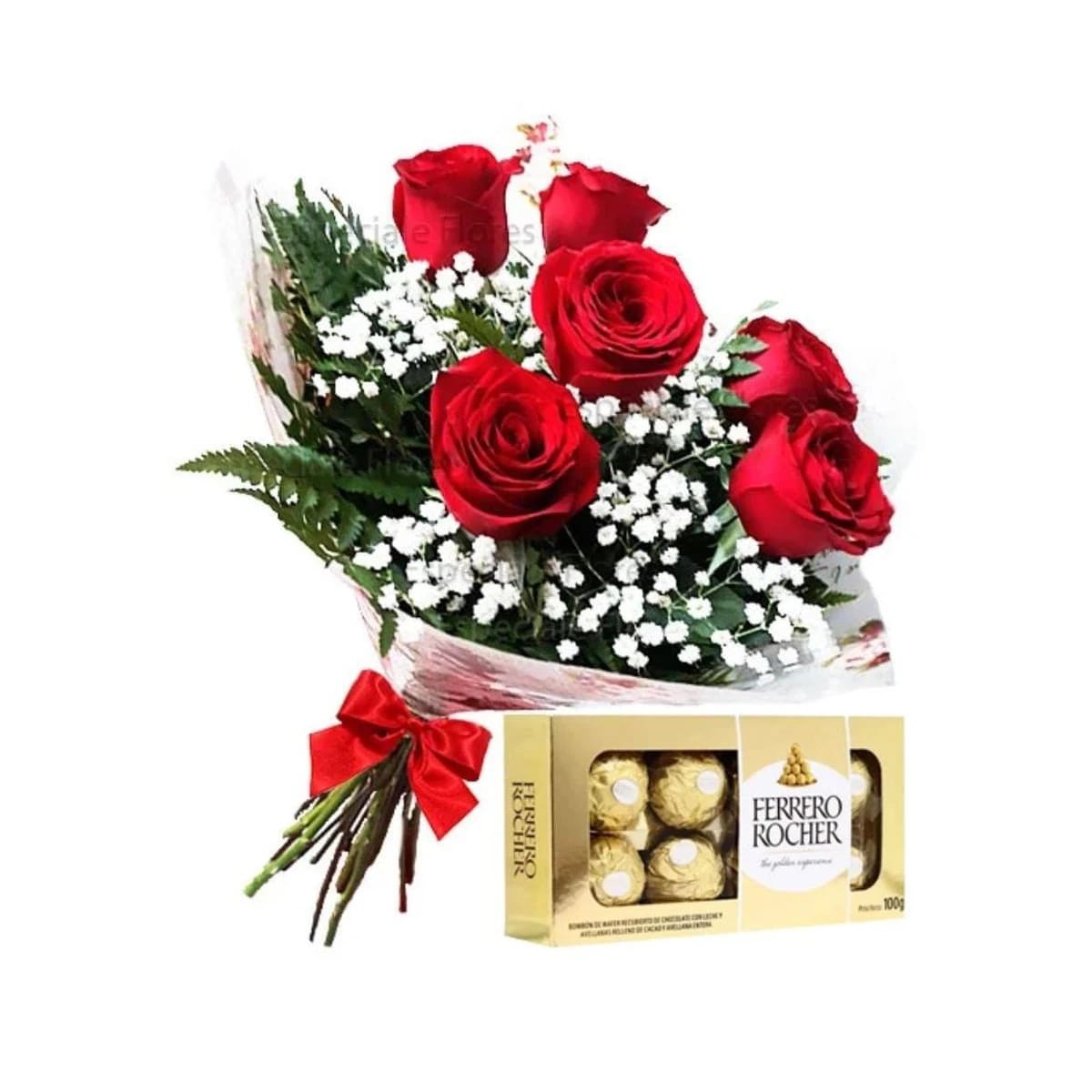 Bouquet Com 6 Rosas Mais Chocolate