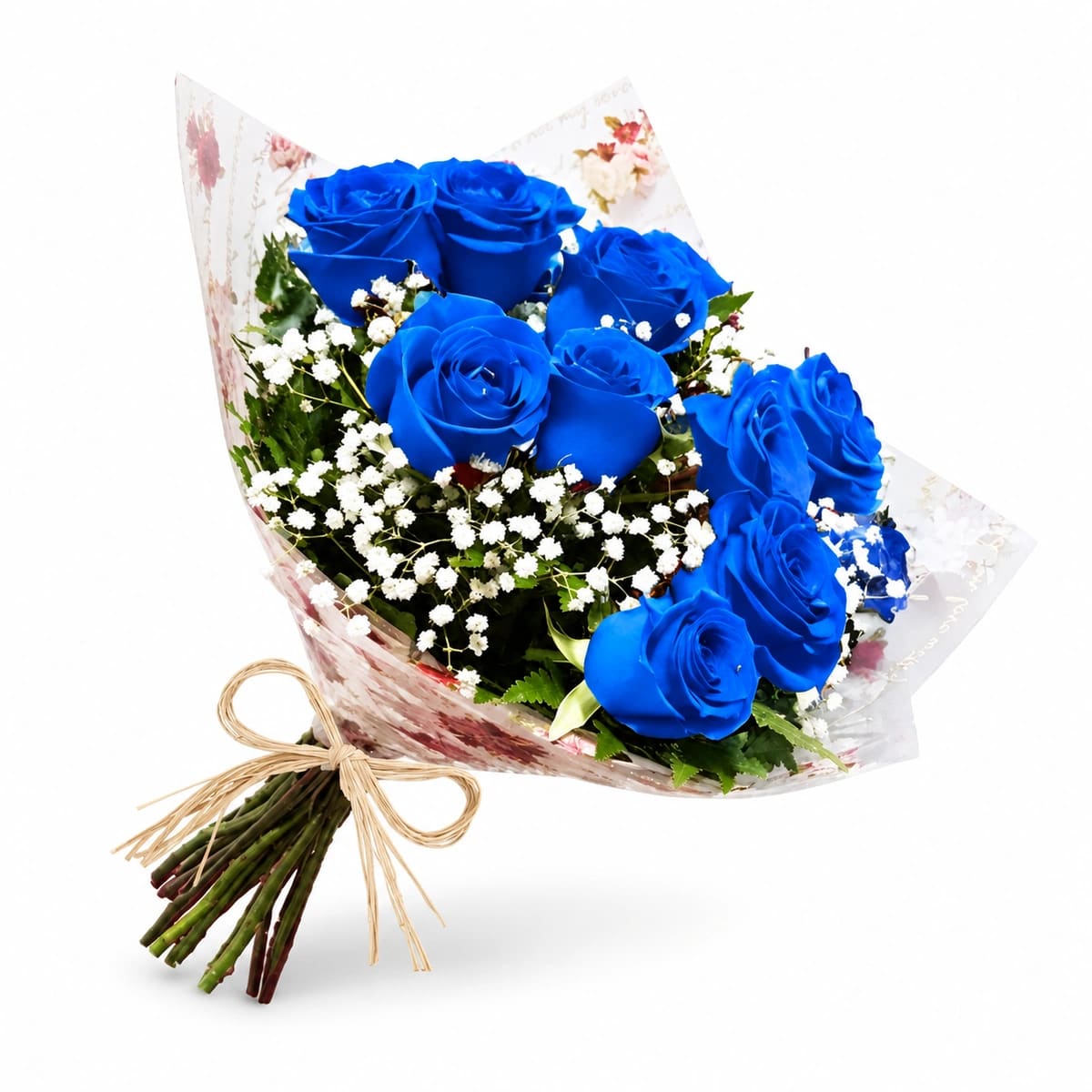 Buquê Tradicional com 12 Rosas Azuis
