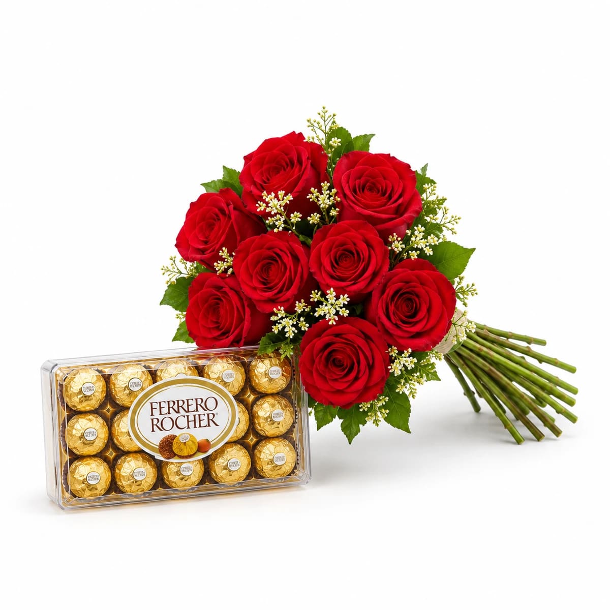 Buquê de Flores com Chocolates