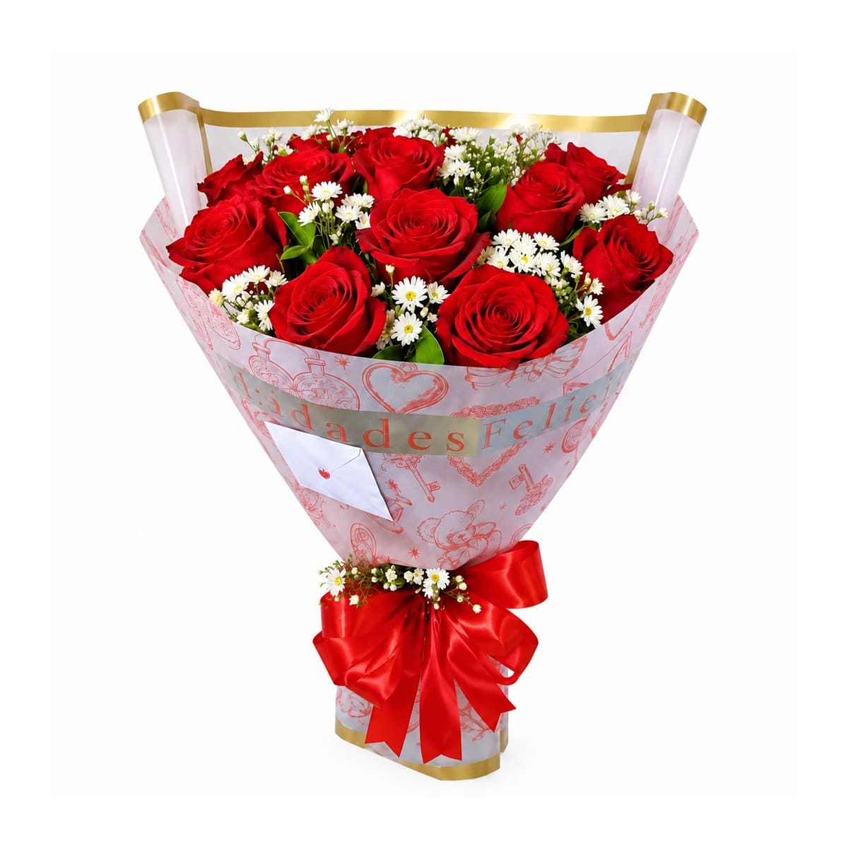 Buque Com 10 Rosas Vermelhas