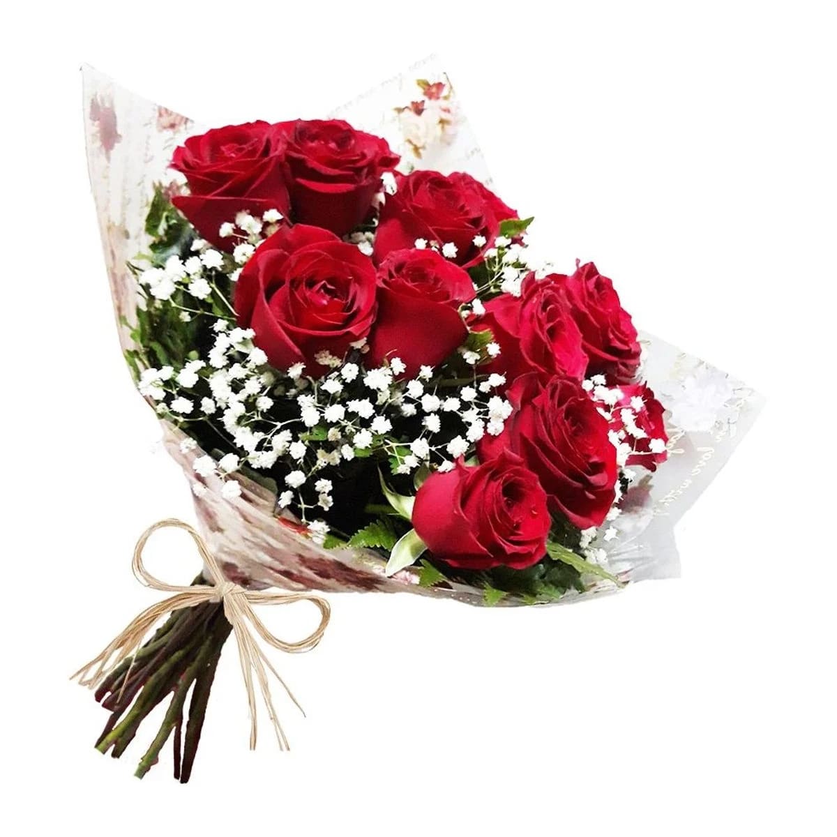 Buquê Tradicional com 12 Rosas Vermelhas