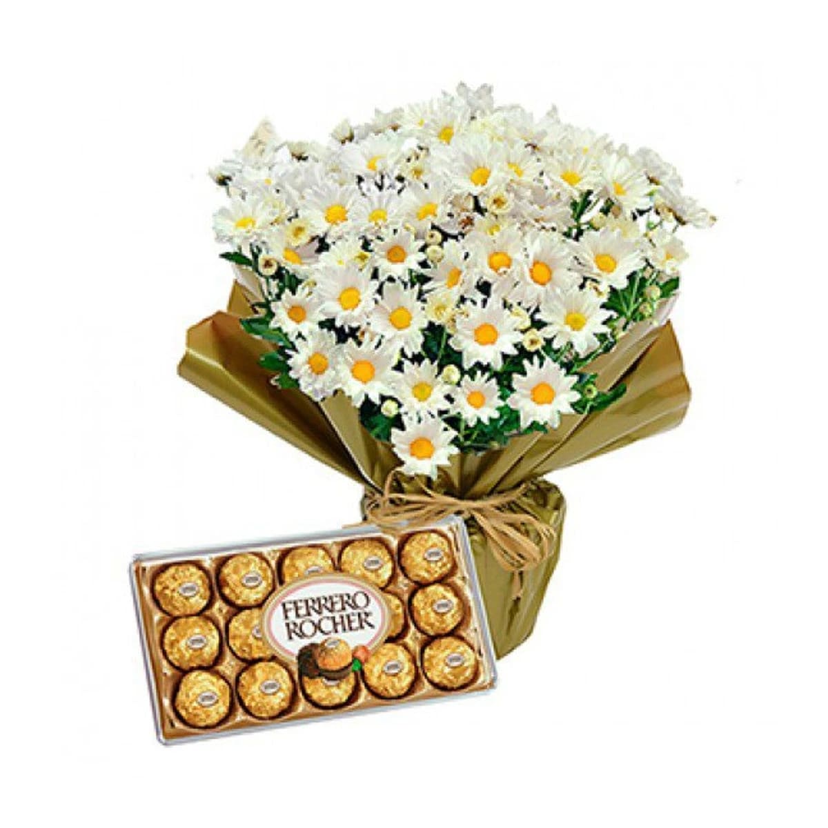 Mini Vaso de Margaridas e Ferrero